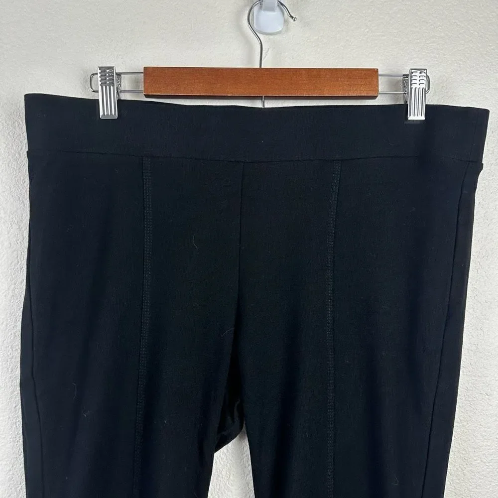 Cabi Women's Size L Ponte Knit Seamed Leggings Black Stretchy Pull On Style #543